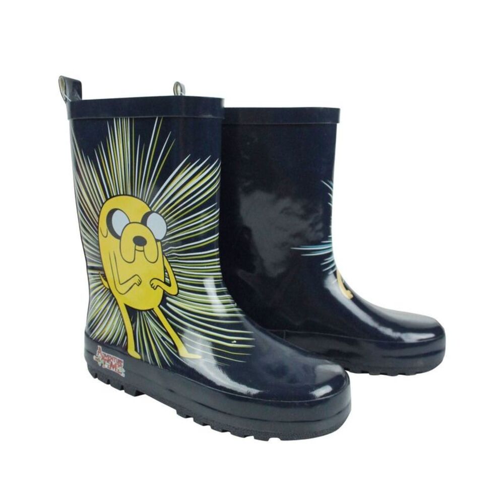 Adventure Time Boys Jake And Finn Rubber Galoshes / Navy/Yellow